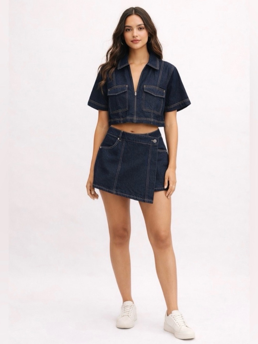Zara Denim Skort Set